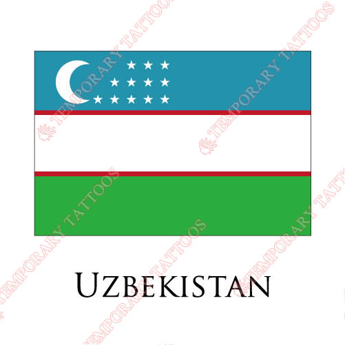 Uzbekistan flag Customize Temporary Tattoos Stickers NO.2014